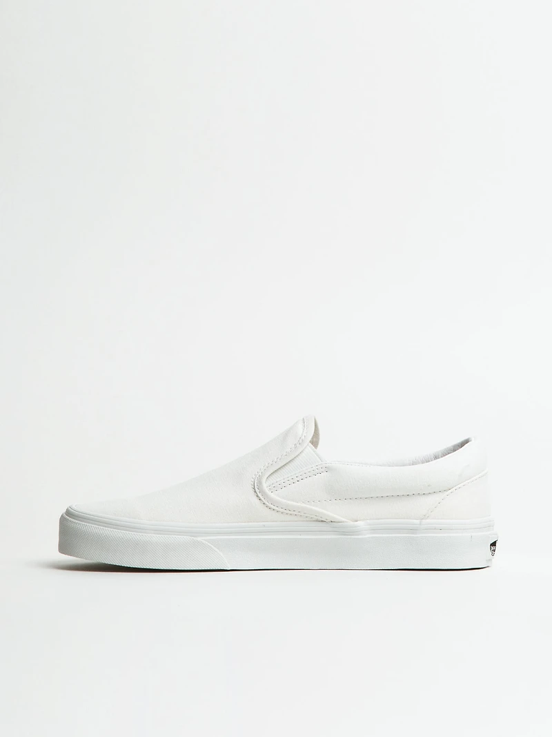 CHAUSSURES À ENFILER CLASSIQUES POUR FEMMES EN TOILE BLANC VÉRITABLE