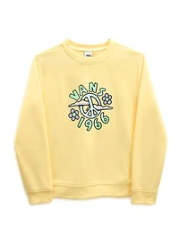YOUTH GIRLS VANS GROUND LEVEL OVERSIZED CREWNECK SWEATER - CLEARANCE