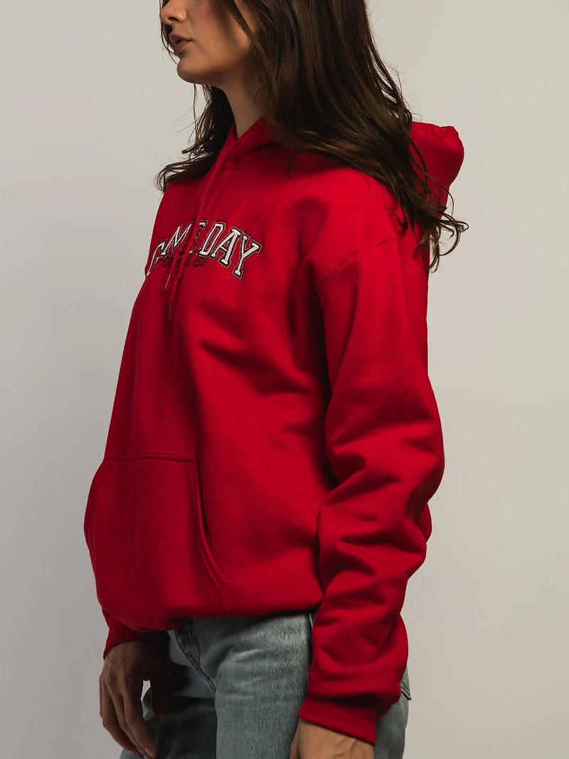 VERBAGE GAME DAY PULLOVER HOODIE - RED