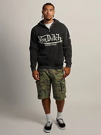 VON DUTCH HALF ZIP WASH HOODIE