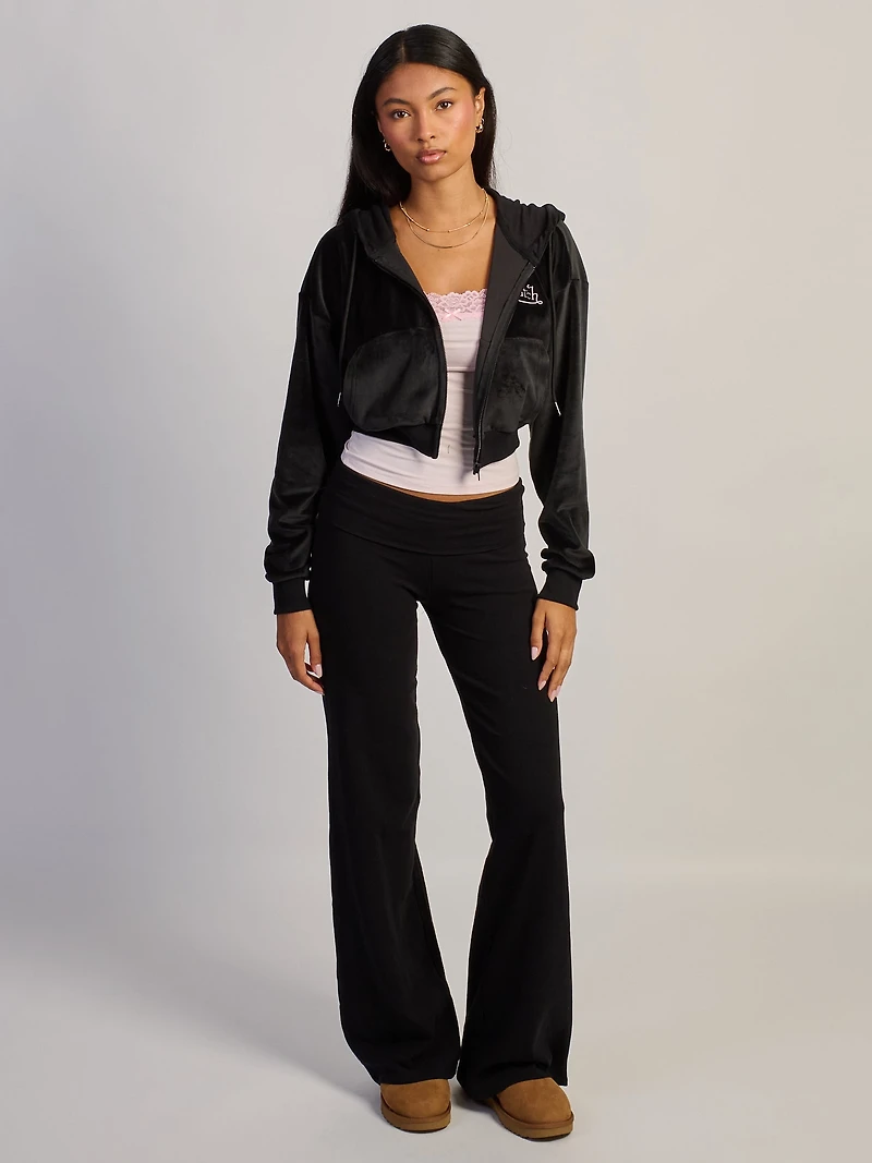 VON DUTCH VD FULL ZIP VELOUR HOODIE