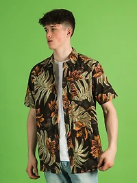 VOLCOM MARBLE FLORAL SHORT SLEEVE WOVEN SHIRT - CLEARANCE