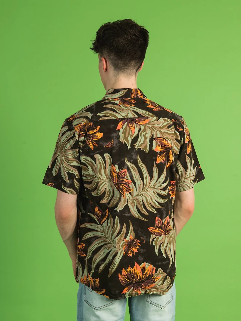VOLCOM MARBLE FLORAL SHORT SLEEVE WOVEN SHIRT - CLEARANCE