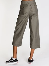 WOMENS ARMY WHALER WIDE LEG - OLIVE CLEARANCE