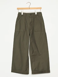 WOMENS ARMY WHALER WIDE LEG - OLIVE CLEARANCE