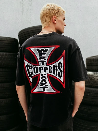 WEST COAST CHOPPERS VINTAGE FOOTBALL T-SHIRT