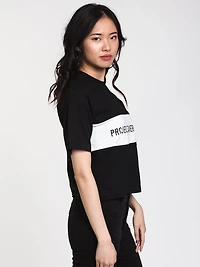 TEE-SHIRT BILLY CLUB CROP POUR FEMME - NOIR LIQUIDATION