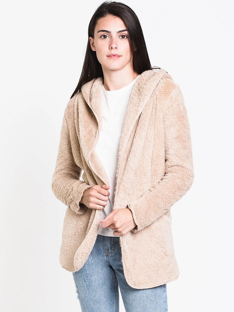 WOMENS HOODED SHERPA COAT - SND CLEARANCE
