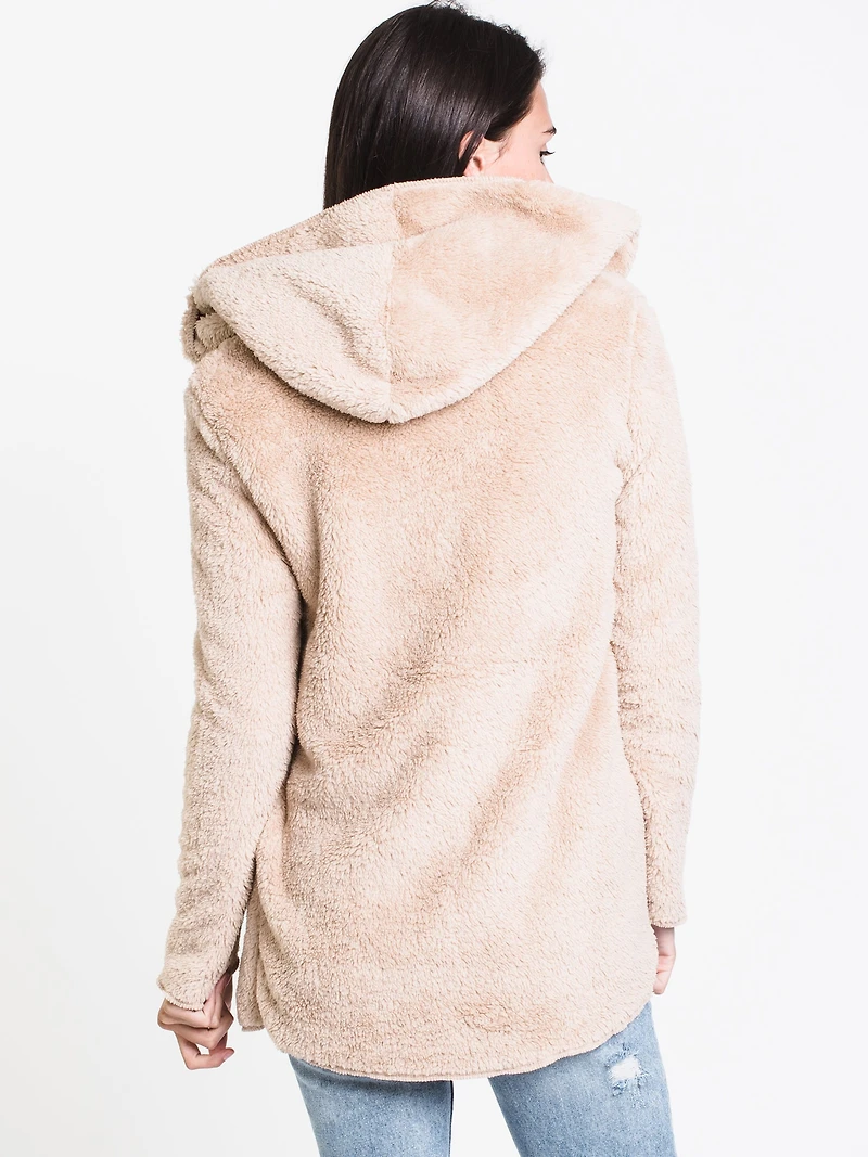 WOMENS HOODED SHERPA COAT - SND CLEARANCE