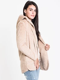 WOMENS HOODED SHERPA COAT - SND CLEARANCE