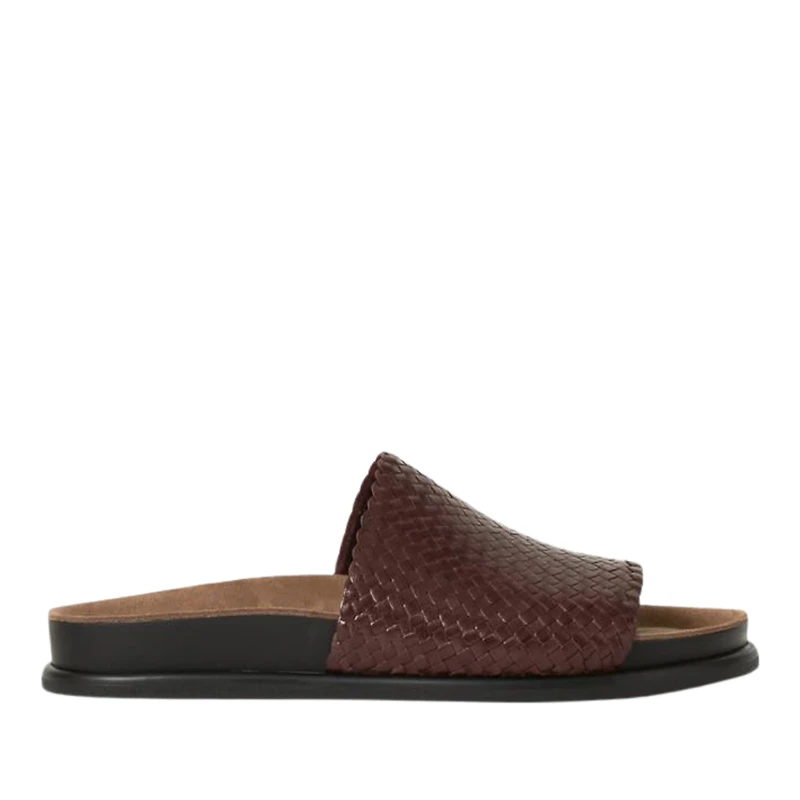 Effie - La Sandale slide en cuir tressé