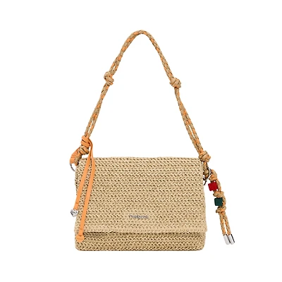 26SAXO03 - Sac à rabat en raphia charms