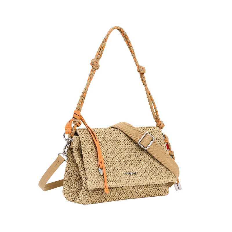 26SAXO03 - Sac à rabat en raphia charms