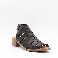 Sandale à Talon Janelle – Cuir Perforé & Confort Absolu