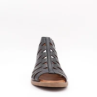 Sandale à Talon Janelle – Cuir Perforé & Confort Absolu