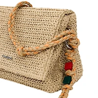 26SAXO03 - Sac à rabat en raphia charms