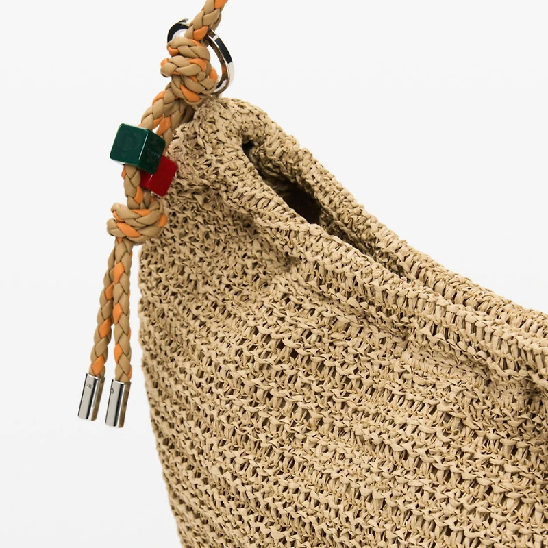 26SAXO01 - Sac moyen ovale en raphia charms