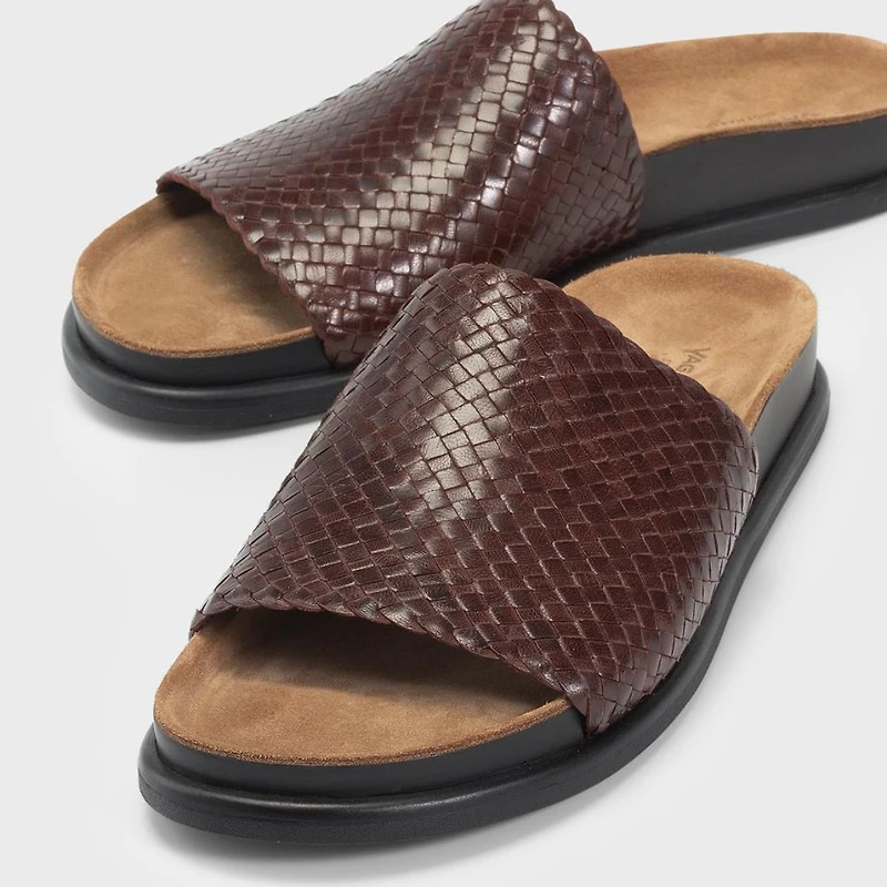 Effie - La Sandale slide en cuir tressé