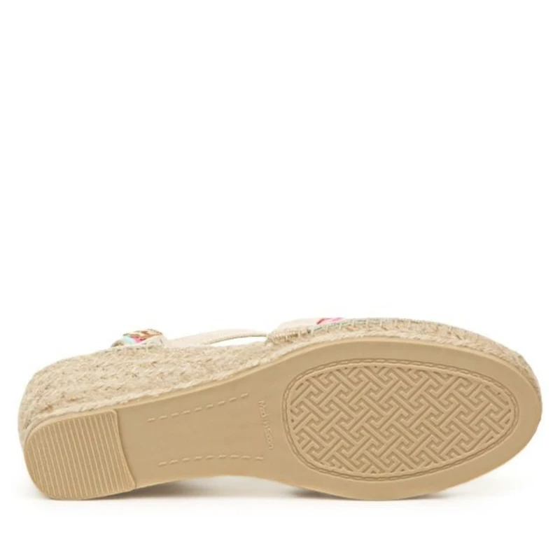 Montjoi - La sandale compensée brodée