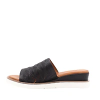 Mule compensée Dana – Cuir Gravé & Confort Absolu