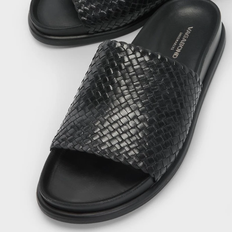 Effie - La Sandale slide en cuir tressé