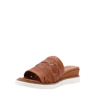 Mule compensée Dana – Cuir Gravé & Confort Absolu