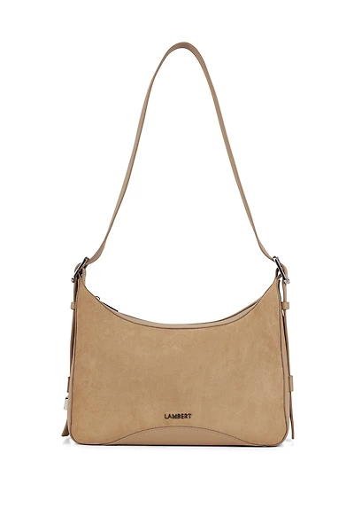 Le Audrey - Sac à main 2-en-1 en suède vegan beige