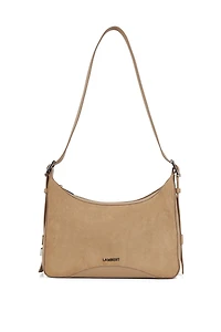 Le Audrey - Sac à main 2-en-1 en suède vegan beige