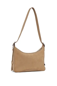 Le Audrey - Sac à main 2-en-1 en suède vegan beige