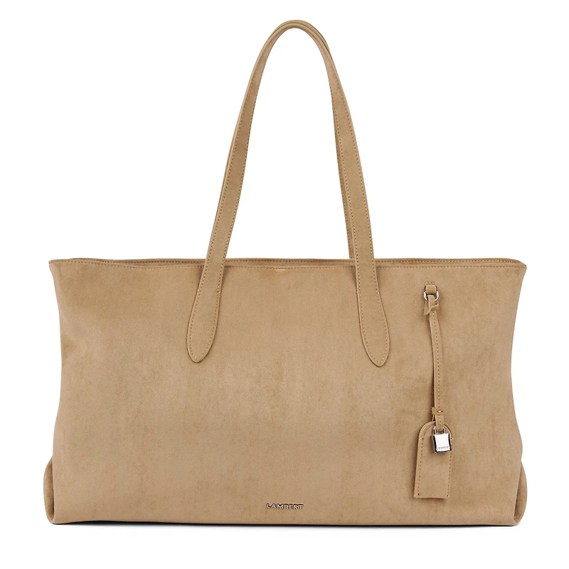 Le Britney - Sac fourre-tout en suede vegan beige