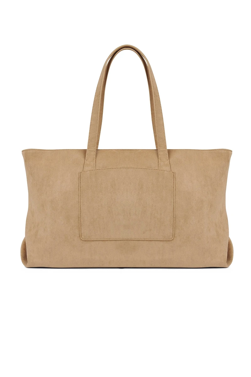 Le Britney - Sac fourre-tout en suede vegan beige