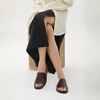 Effie - La Sandale slide en cuir tressé