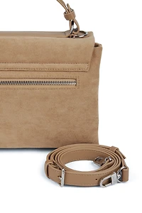 Le Freya- Sac à main 2-en-1 en suede vegan beige