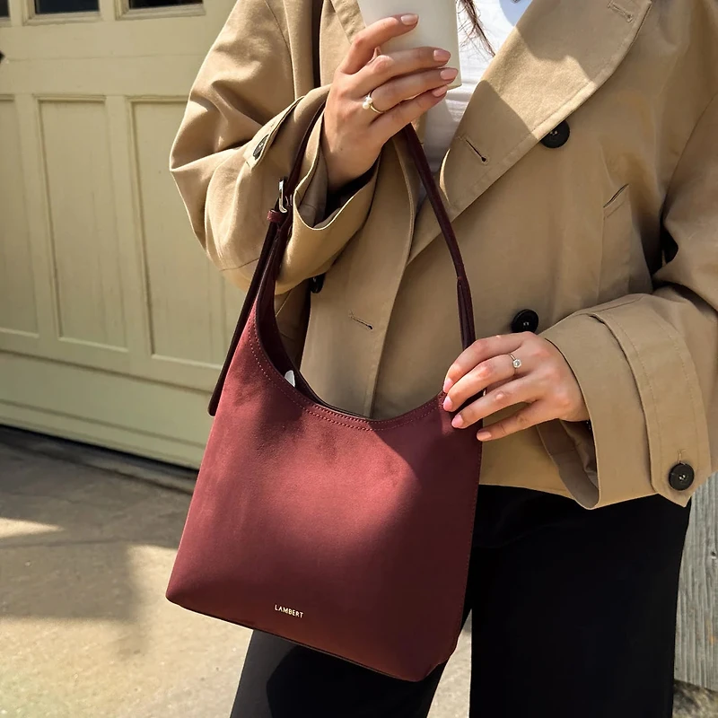 ELENA - Vegan Suede Shoulder Bag