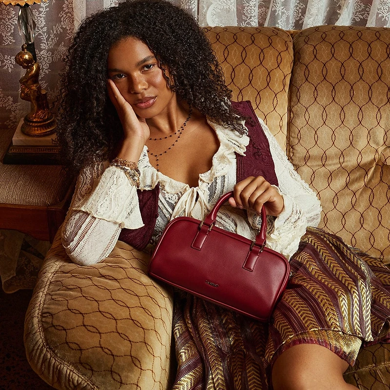 Le Camille - Sac à main 2-en-1 en cuir vegan noir