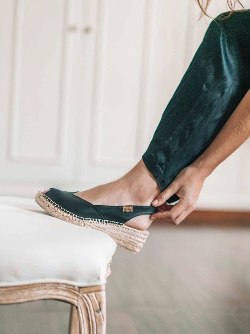 Bernia - La sandale compensée en rafia