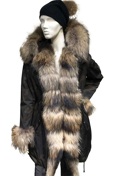 Camouflage Jacket with finn raccoon