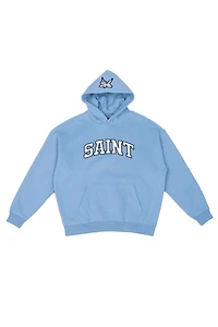 Saint Heavyweight Brushed Black Patch University Blue Hoodie