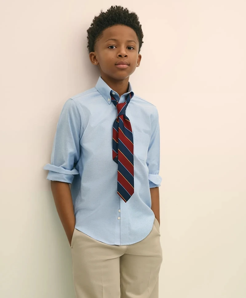 Boys Non-Iron Supima<sup>®</sup> Oxford Polo Button-Down Dress Shirt