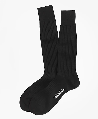 Egyptian Cotton Ribbed Crew Socks