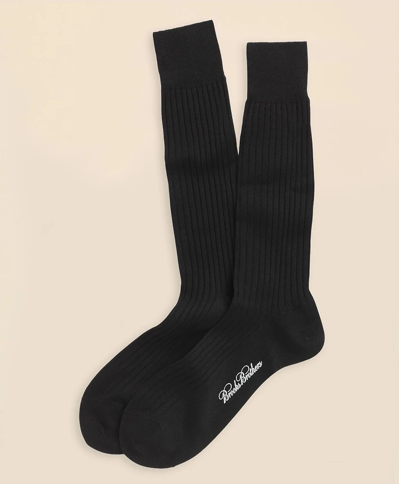 Egyptian Cotton Ribbed Crew Socks