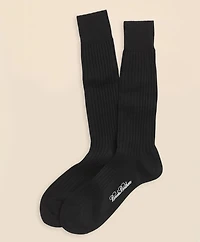 Egyptian Cotton Ribbed Crew Socks