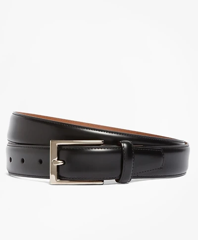 Silver Buckle Leather Dress Belt