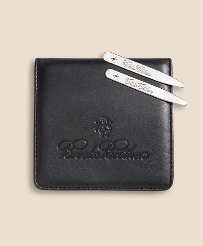 Metallic Collar Stays with Nappa Leather Case