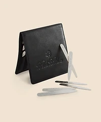 Metallic Collar Stays with Nappa Leather Case