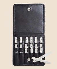 Metallic Collar Stays with Nappa Leather Case