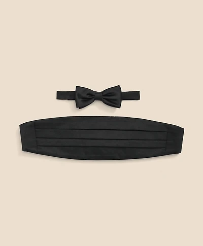 Boys Silk Bow Tie and Cummerbund Boxed Set