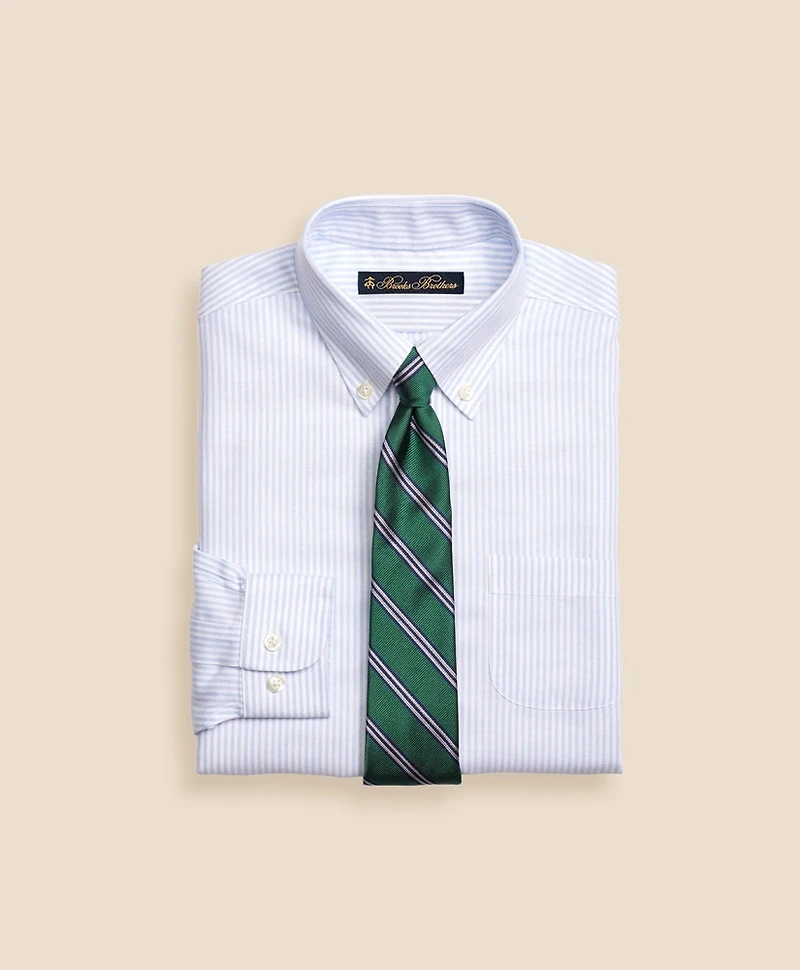 Boys Non-Iron Supima<sup>®</sup> Cotton Oxford Stripe Dress Shirt