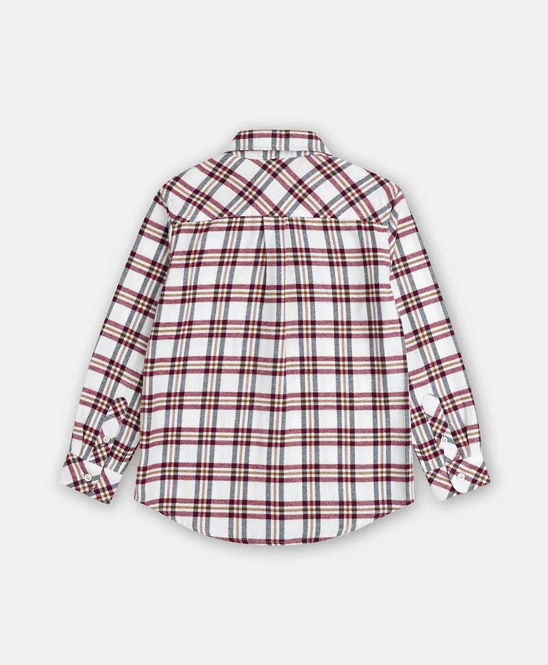Boys Brushed Cotton Plaid Flannel Sport Shirt