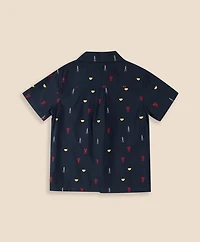 Boys Cotton Blend Lobster Bake Camp Collar Shirt